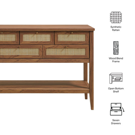 Modway EEI-7435 Soma 62 Inch Rattan Console Table - Plaza Home Decor