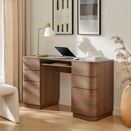 Modway EEI-7436 Mirae 55" 6-Drawer Curved Office Desk Modway