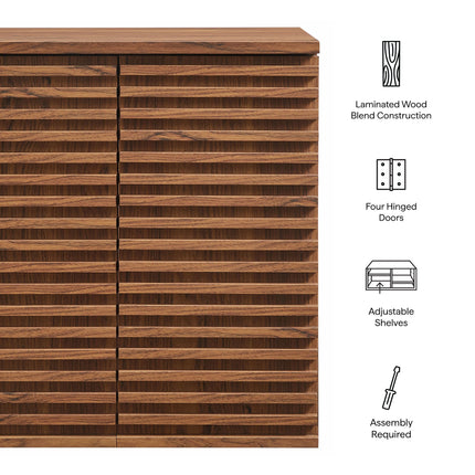 Modway EEI-7438-OAK Render Wall Mounted Bathroom Cabinet in Oak Modway