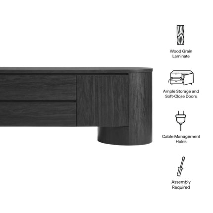 Modway EEI-7440 Duval 71 Inch Oval TV Cabinet Modway