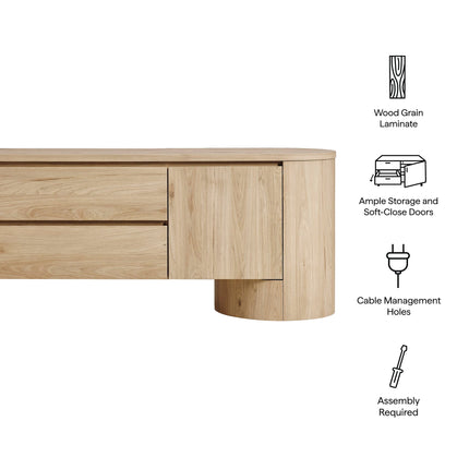 Modway EEI-7440 Duval 71 Inch Oval TV Cabinet Modway