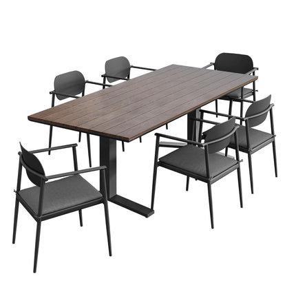 Modway EEI-7441 Aeris 7-Piece Outdoor Patio Aluminum Dining Set Modway