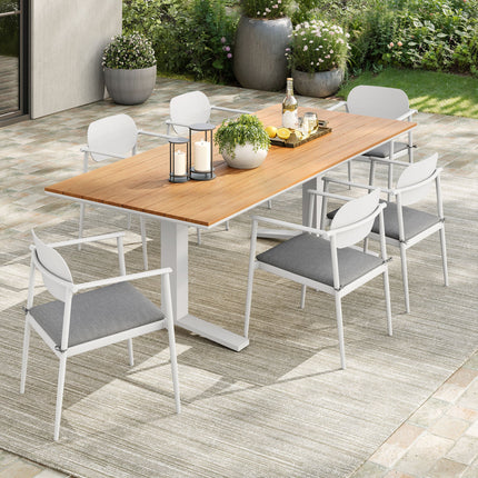 Modway EEI-7441 Aeris 7-Piece Outdoor Patio Aluminum Dining Set Modway