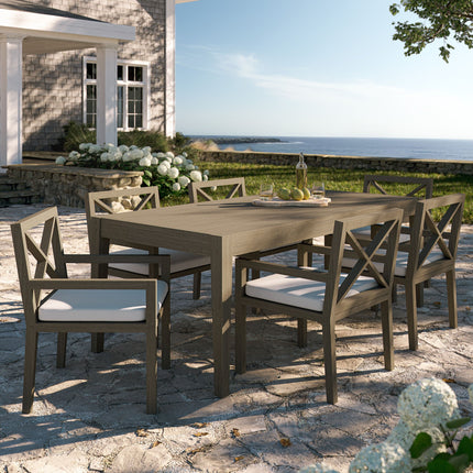 Modway EEI-7445 Northlake 7-Piece Outdoor Patio Teak Wood Dining Set Modway