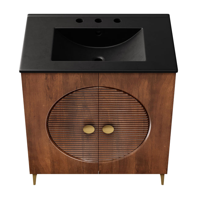 Modway EEI-7454 Vernon 30" Fluted Wood Vanity Cabinet With Sink Modway