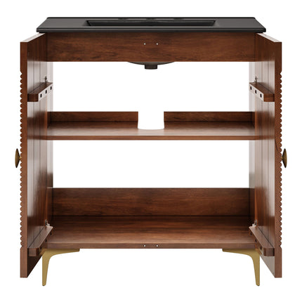 Modway EEI-7454 Vernon 30" Fluted Wood Vanity Cabinet With Sink Modway