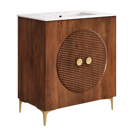 Modway EEI-7454 Vernon 30" Fluted Wood Vanity Cabinet With Sink Modway