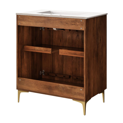 Modway EEI-7454 Vernon 30" Fluted Wood Vanity Cabinet With Sink Modway