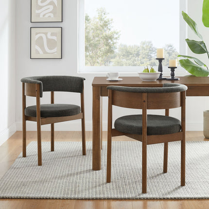 Modway EEI-7467 Clea Curved Upholstered Dining Chairs Set Of 2 Modway