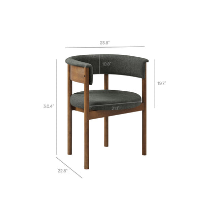 Modway EEI-7467 Clea Curved Upholstered Dining Chairs Set Of 2 Modway
