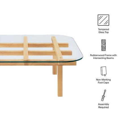 Modway EEI-7468 Isby 35 Inch Tempered Glass Coffee Table Modway