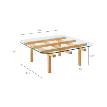 Modway EEI-7468 Isby 35 Inch Tempered Glass Coffee Table Modway