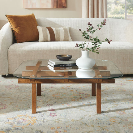 Modway EEI-7468 Isby 35 Inch Tempered Glass Coffee Table Modway