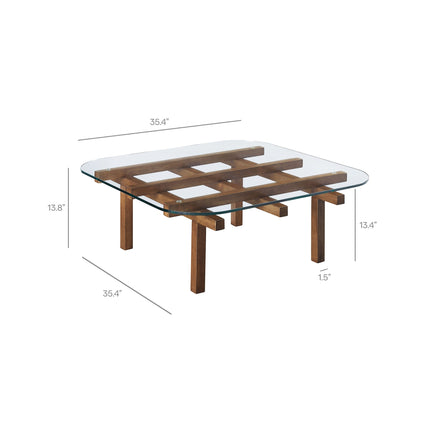 Modway EEI-7468 Isby 35 Inch Tempered Glass Coffee Table Modway