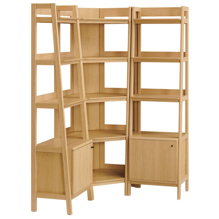 Modway EEI-7470 Bixby 3-piece Corner Bookshelf Set with Narrow Bookshelves Modway