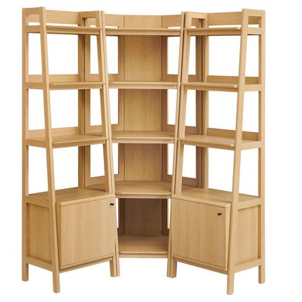 Modway EEI-7470 Bixby 3-piece Corner Bookshelf Set with Narrow Bookshelves Modway