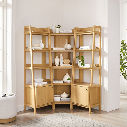 Modway EEI-7470 Bixby 3-piece Corner Bookshelf Set with Narrow Bookshelves Modway