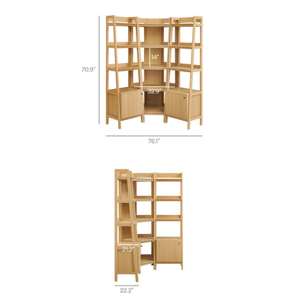 Modway EEI-7470 Bixby 3-piece Corner Bookshelf Set with Narrow Bookshelves Modway
