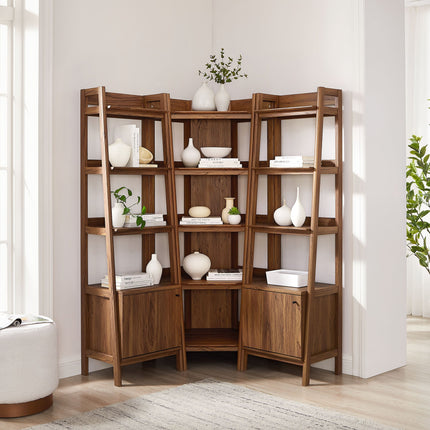 Modway EEI-7470 Bixby 3-piece Corner Bookshelf Set with Narrow Bookshelves Modway