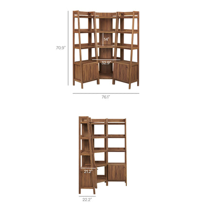 Modway EEI-7470 Bixby 3-piece Corner Bookshelf Set with Narrow Bookshelves Modway