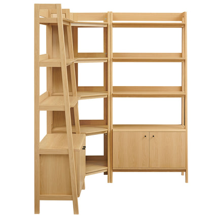 Modway EEI-7471 Bixby 3-Piece Corner Bookshelf Set with Wide Bookshelves Modway