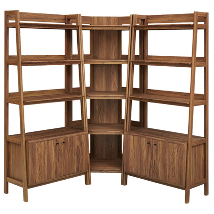 Modway EEI-7471 Bixby 3-Piece Corner Bookshelf Set with Wide Bookshelves Modway