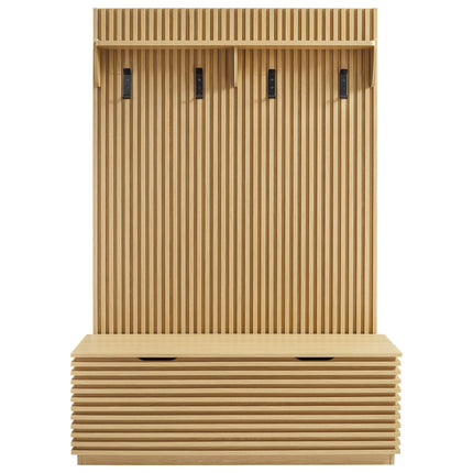 Modway EEI-7473 Render Fluted 3-in-1 Hall Tree With Storage Bench and Coat Rack Modway