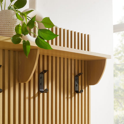 Modway EEI-7473 Render Fluted 3-in-1 Hall Tree With Storage Bench and Coat Rack Modway