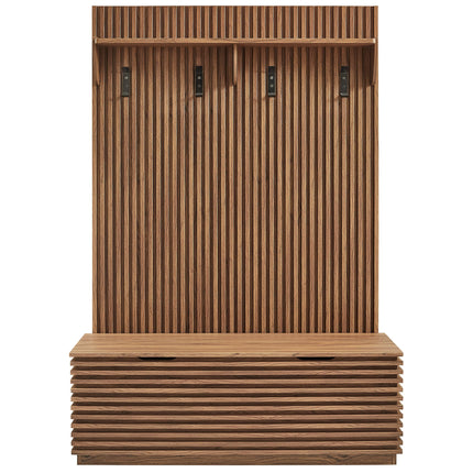 Modway EEI-7473 Render Fluted 3-in-1 Hall Tree With Storage Bench and Coat Rack Modway