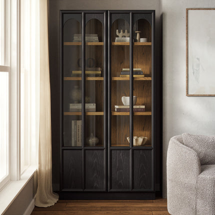 Modway EEI-7484 Anwen Solid Wood and Glass Display Cabinet Modway