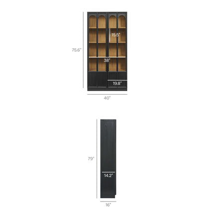 Modway EEI-7484 Anwen Solid Wood and Glass Display Cabinet Modway
