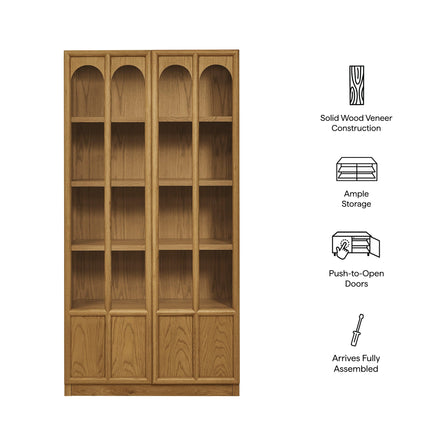 Modway EEI-7484 Anwen Solid Wood and Glass Display Cabinet Modway