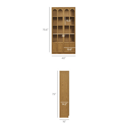 Modway EEI-7484 Anwen Solid Wood and Glass Display Cabinet Modway