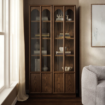 Modway EEI-7484 Anwen Solid Wood and Glass Display Cabinet Modway