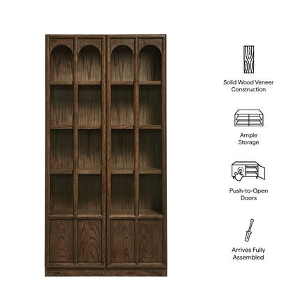 Modway EEI-7484 Anwen Solid Wood and Glass Display Cabinet Modway