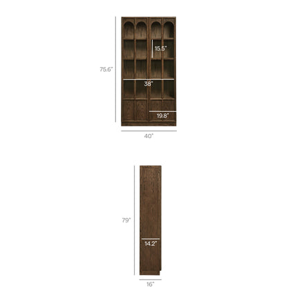 Modway EEI-7484 Anwen Solid Wood and Glass Display Cabinet Modway