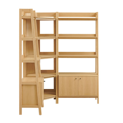 Modway EEI-7511 Bixby 3 Piece Corner Bookshelf Set With Wide and Narrow Bookshelves Modway