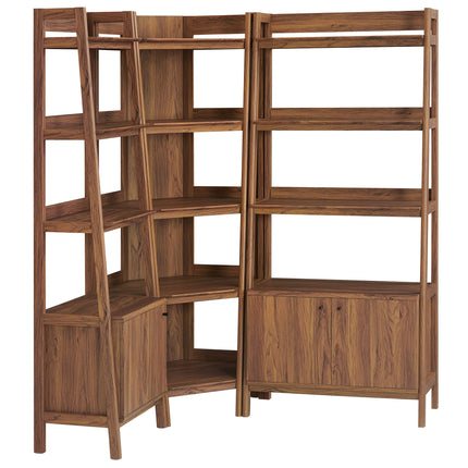 Modway EEI-7511 Bixby 3 Piece Corner Bookshelf Set With Wide and Narrow Bookshelves Modway