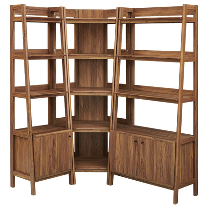 Modway EEI-7511 Bixby 3 Piece Corner Bookshelf Set With Wide and Narrow Bookshelves Modway