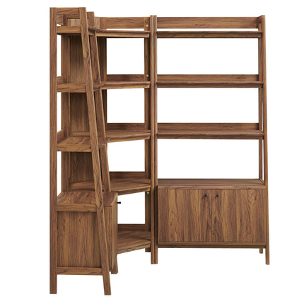 Modway EEI-7511 Bixby 3 Piece Corner Bookshelf Set With Wide and Narrow Bookshelves Modway