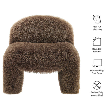 Modway EEI-7534 Mina Faux Fur Accent Chair Modway