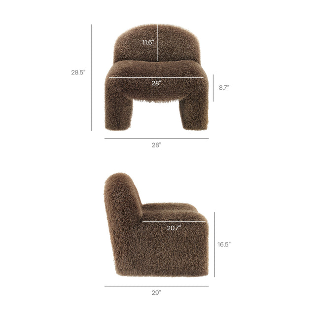 Modway EEI-7534 Mina Faux Fur Accent Chair Modway