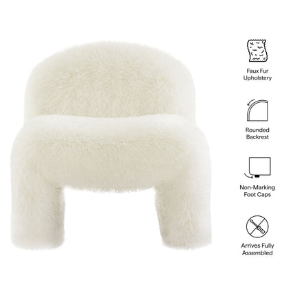Modway EEI-7534 Mina Faux Fur Accent Chair Modway