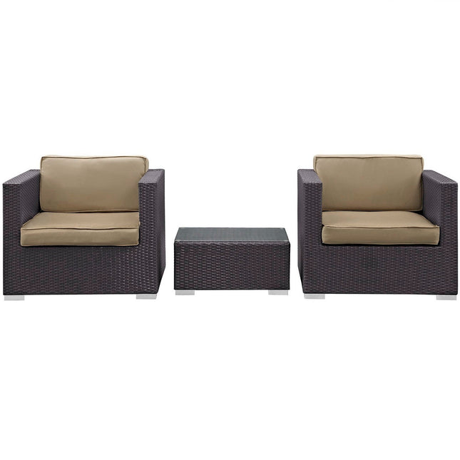 Modway EEI-995 Burrow 3 Piece Outdoor Patio Sofa Set Modway