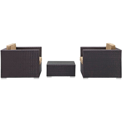 Modway EEI-995 Burrow 3 Piece Outdoor Patio Sofa Set Modway