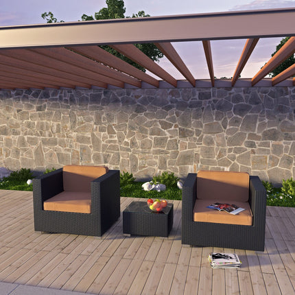 Modway EEI-995 Burrow 3 Piece Outdoor Patio Sofa Set Modway