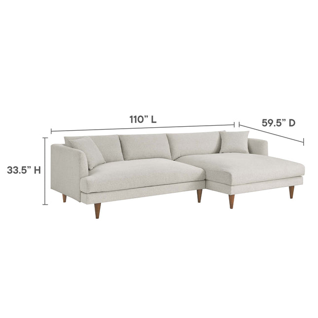 Modway EEI-6612 Zoya Right-Facing Down Filled Overstuffed Sectional Sofa Modway