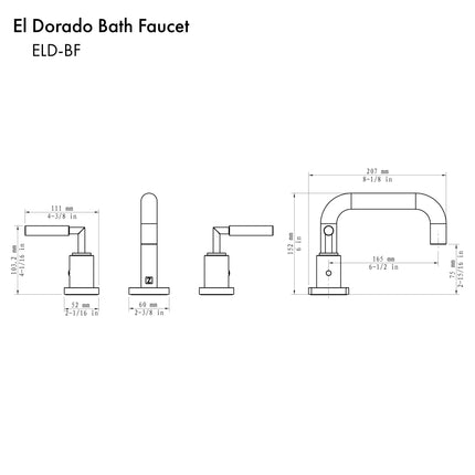 ZLINE El Dorado Bath Faucet in Brushed Nickel (ELD-BF-BN)