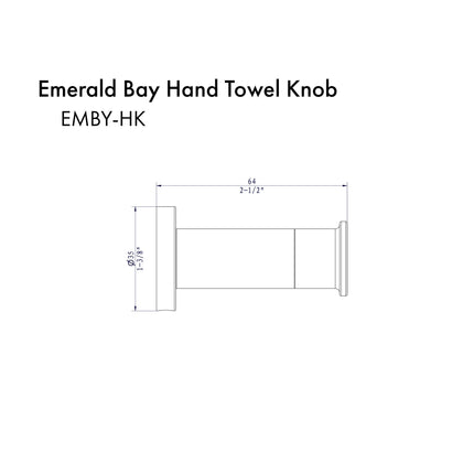 ZLINE Emerald Bay Towel Hook in Matte Black (EMBY-HK-MB)