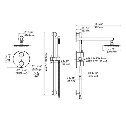 ZLINE Autograph Edition Emerald Bay Thermostatic Shower System in Polished Gold (EMBY-SHS-T2-PG)